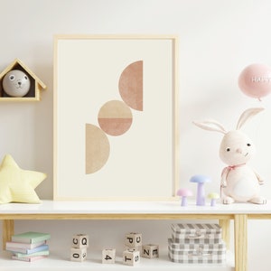 Pastel Nursery Art Print, Modern Art, Neutral Boho Wall Art, Wall Decor, Minimalist Digital Wall Art, Abstract Wall Art, Printable Download