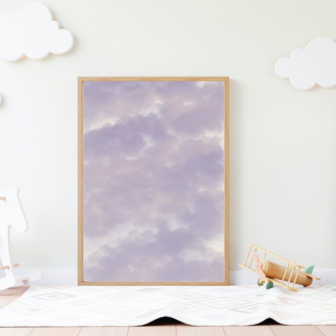 Abstract Sky Wall Art Cotton Candy Sky Art Print Purple Pink Etsy