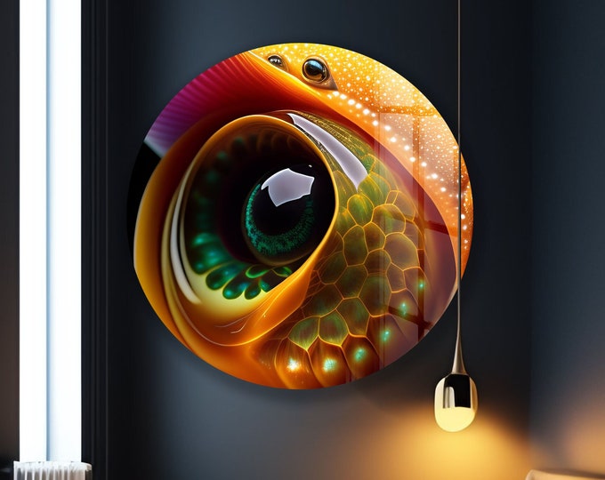 Extra Large Wall Art-Tempered Glass Printing Wall Decor-ation For Living Room-Blue Eye Wall Art-Cool Eye Wall Art-Modern Eye Art