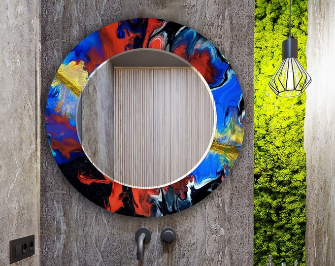 Tempered Glass Mirror, Large Wall Mirror, Aesthetic Mirror Decor,Unique Wall Mirror, Irregular Mirror, Asymmetrical Mirror, Bathroom Mirror