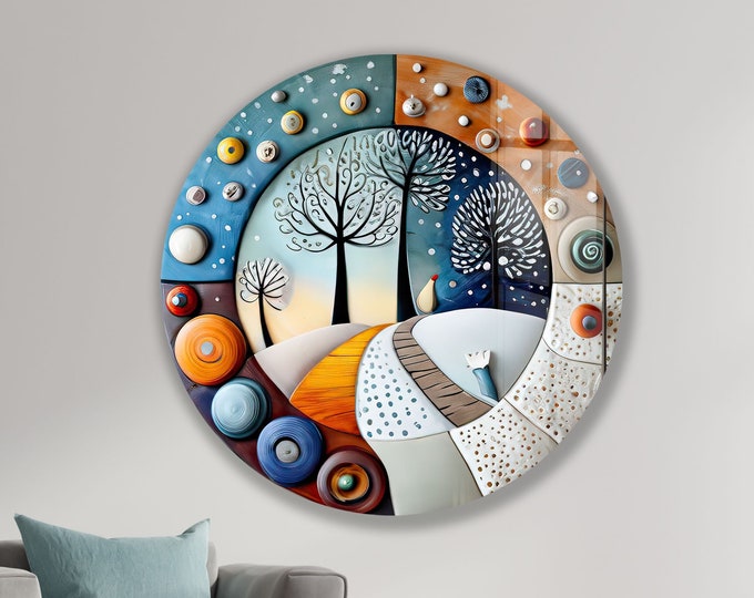 Life of tree Wall Art-Tempered Glass Wall Art Stained Wall Decor-Flower Stained Home Decor-Glass Printing-Stained Wall Art Gifts for her