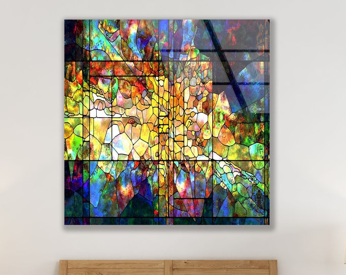 Tempered Glass Wall Art-Wall Decor--Glass Printing-Large Wall Art-Wall Hangings-Abstract-Fractal-Framed Wall Art