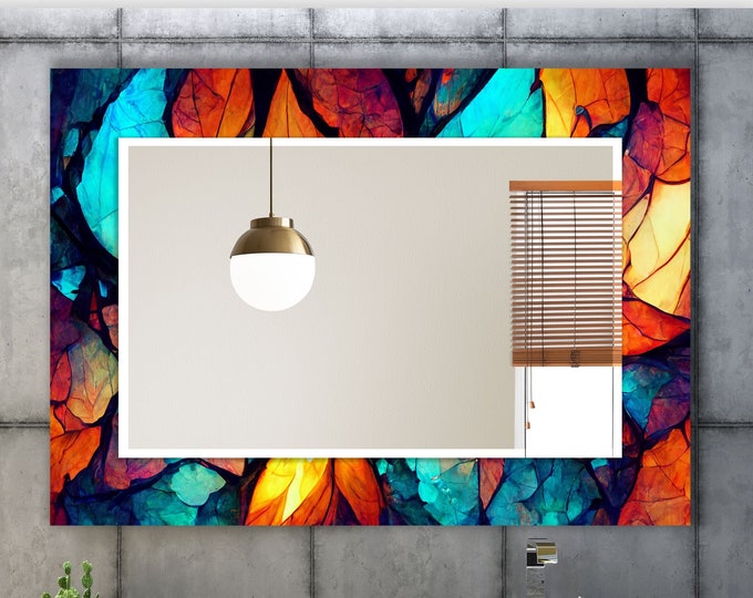 Tempered Glass Mirror, Large Wall Mirror, Aesthetic Mirror Decor,Unique Wall Mirror, Irregular Mirror, Asymmetrical Mirror, Bathroom Mirror