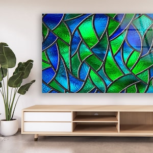 Tempered Glass Wall Art-Valentines Gift-Wall Decor--Glass Printing-Large Wall Art-Wall Hangings-Abstract Wall Art- Wall Art - Stained
