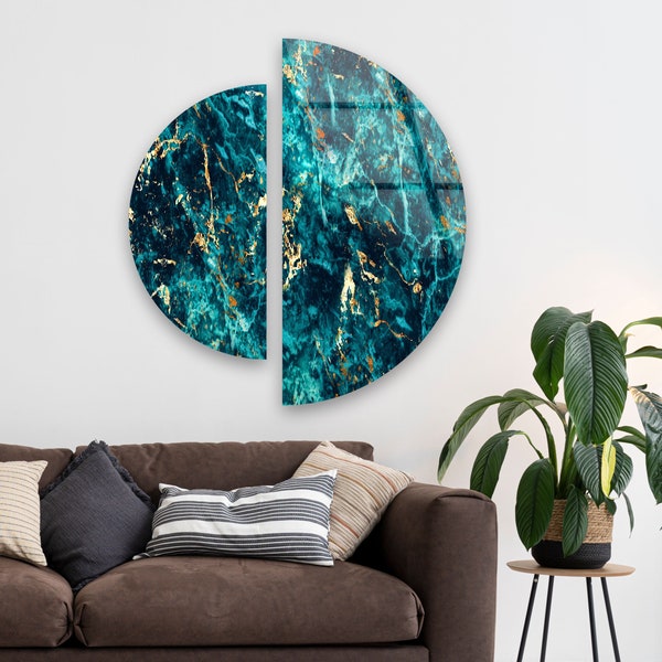 Tempered Glass Wall Art Set of D Circle Glass Wall Art-Circular Wall Art Geometric -Living Room Decor-Large Wall Art- Abstract