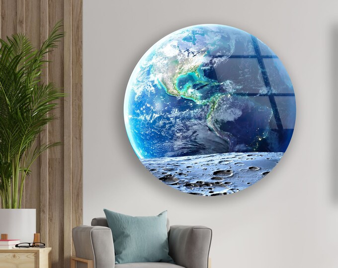 Glass Wall Art -Oversized office Wall Decor-Abstract Art Wall Hanging- Extra Large Wall Art - -Space And World