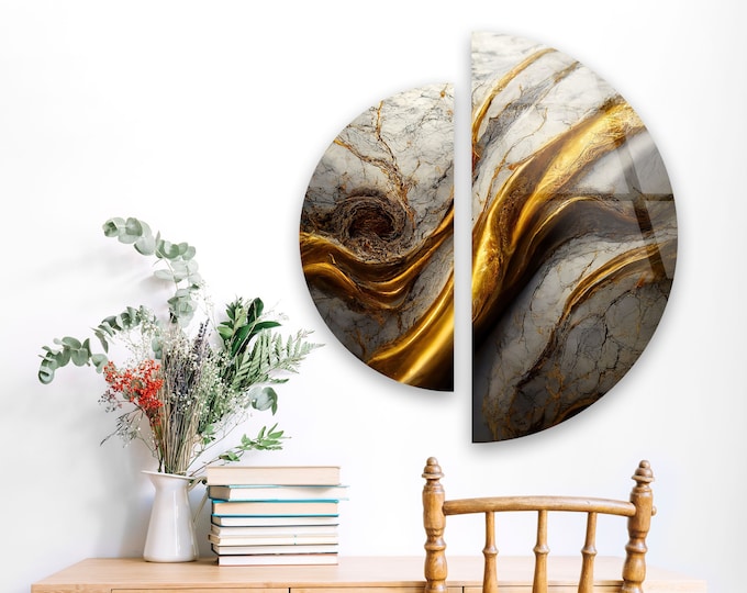 Tempered Glass Wall Art - D Circle Wall Art-Panoramic Wall Art-Extra Large Wall Art-Large Wall Decor-Gallery Wall Set- Abstract Wall Art