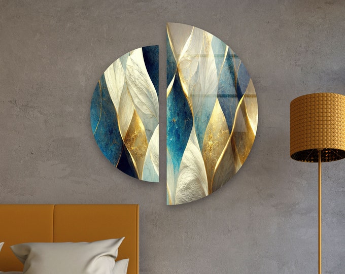 Tempered Glass Wall Art - D Circle Wall Art-Panoramic Wall Art-Extra Large Wall Art-Large Wall Decor-Gallery Wall Set- Abstract Wall Art