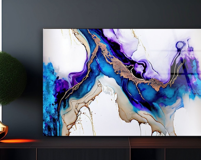 Tempered Glass Wall Art-Large Wall Decor Living Room- Window Glass Wall Art--Abstract Wall Art- Wall Art-Fractal Art