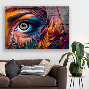Glass Printing Wall Art-Large Wall Decor Living Room-UV Painted Glass Wall Art- Natural And Vivid Wall -Modern Fractal Wall Art