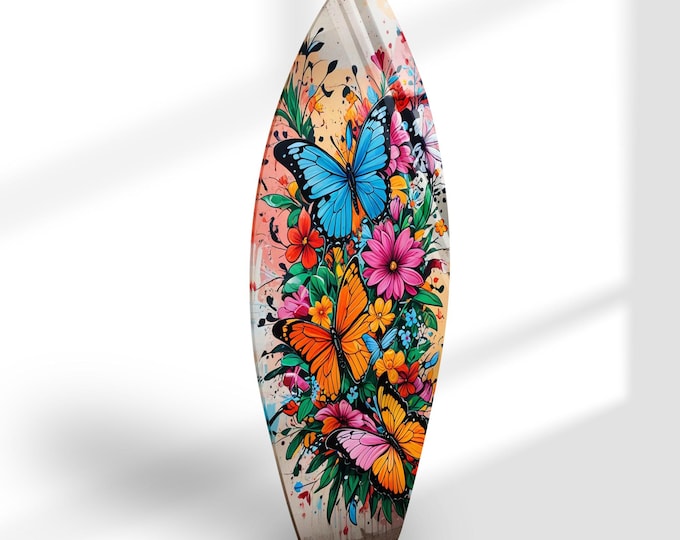 Glass Wall Art-Oversize office Wall Decor-Fractal Wall Hanging-Extra Large Wall Art-Butterfly Animal Wall Art-Mothers Day- Surfboard-