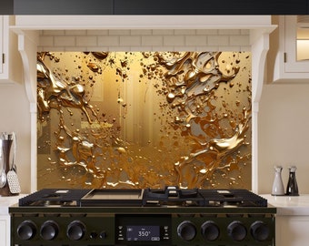 Kitchen Glass Splashback-Tempered Glass Backsplash Tile Kitchen Backsplash Tiles-Cooker Panel Waterproof-Modern Kitchen Wall Decor
