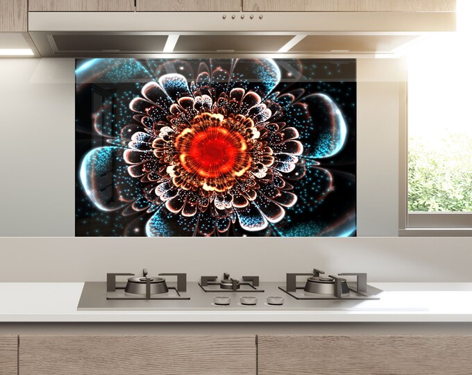Kitchen Glass Splashback-Tempered Glass Backsplash Tile Kitchen Backsplash Tiles-Cooker Panel Waterproof-Modern Kitchen Wall Decor
