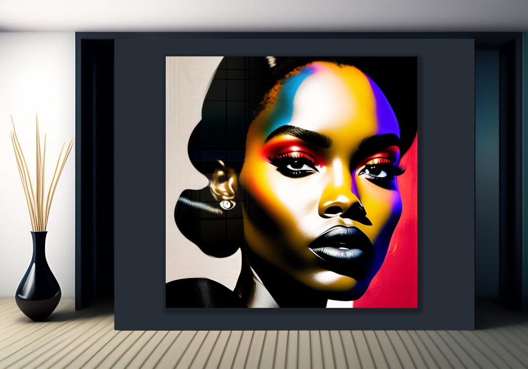 Tempered Glass Wall Artafrican Woman Wall Artblack Woman Etsy