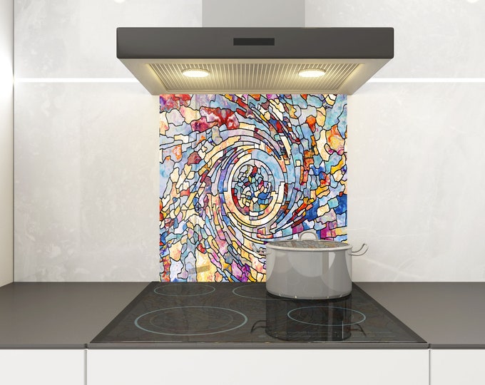Kitchen Glass Splashback-Tempered Glass Backsplash Tile Kitchen Backsplash Tiles-Cooker Panel Waterproof-Modern Kitchen Wall Decor
