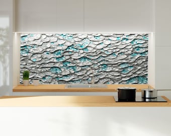 Tempered Glass Backsplash Tile-Kitchen Backsplash Tiles-Stove Backsplash for Kitchen Splashback for Stove Back Cover-Stained Glass Tile