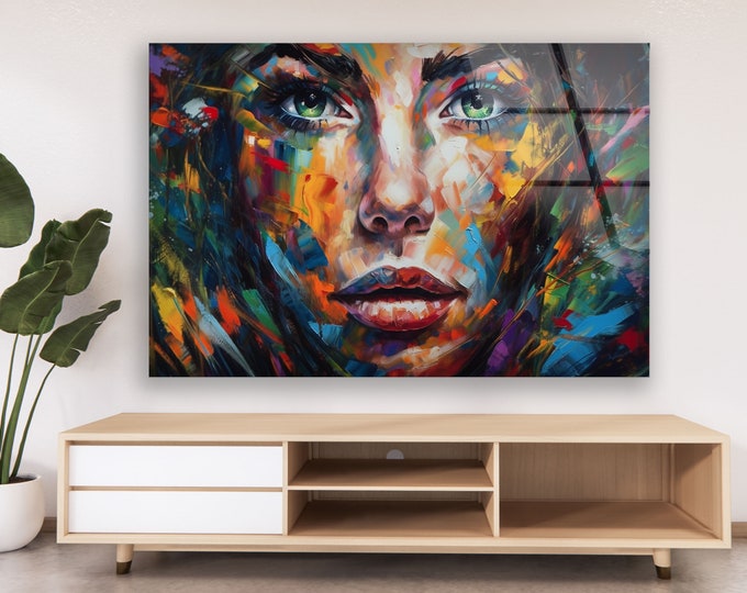 Tempered Glass Printing Wall Art-Large Wall Decor Living Room-UV Painted Glass Wall Art-Cool Eye Printing Wall Art-The Eye Abstract Wall Art