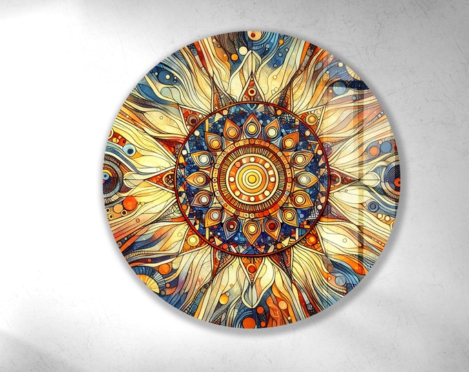 Tempered Glass Wall Art-Round Wall Art Gift-Circle Wall Art-Tempered Glass Art-Glass Wall Decor-Glass Printing-Modern Wall Decor