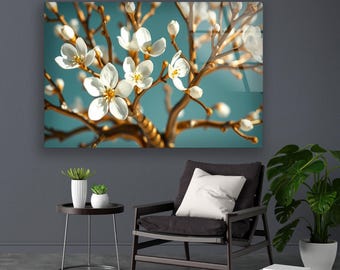 Tempered Glass Tree of Life Wall Art: Stained Window Decor