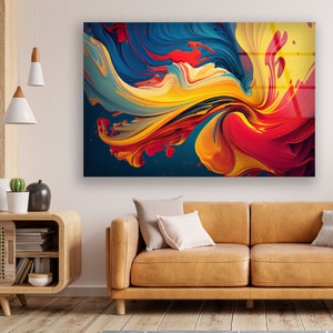Tempered Panoramic Glass Wall Art Extra Large Wall Art Abstract Wall Hangings Mega Size Wall Decor For,Home Decor,Housewarming,New Home Gift