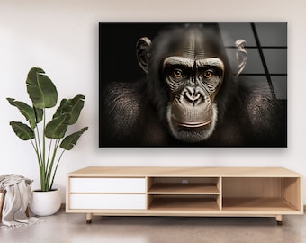 Tempered Glass Wall Art - Wall Art - Wall Decor - - Glass Printing - Large Wall Art - Wall Hangings - Monkey Headphone
