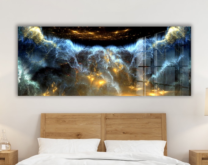 Tempered Glass Wall Art-Panoramic Wall Art-Wall Decor--Glass Printing-Extra Large Wall Art-Wall Hangings–Mega Size Panoramic Print- red