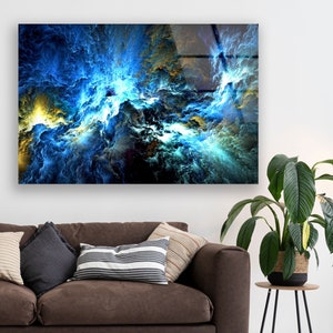Glass Printing Wall Art-Large Wall Decor Living Room-UV Painted Glass Wall Art- Nature And Vivid Wall -Modern Abstract Wall Art