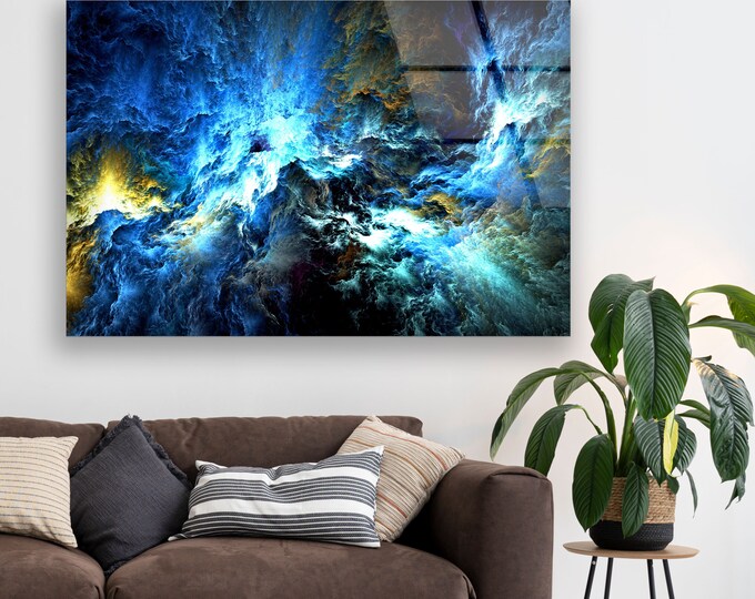 Glass Printing Wall Art-Large Wall Decor Living Room-UV Painted Glass Wall Art- Nature And Vivid Wall -Modern Abstract Wall Art