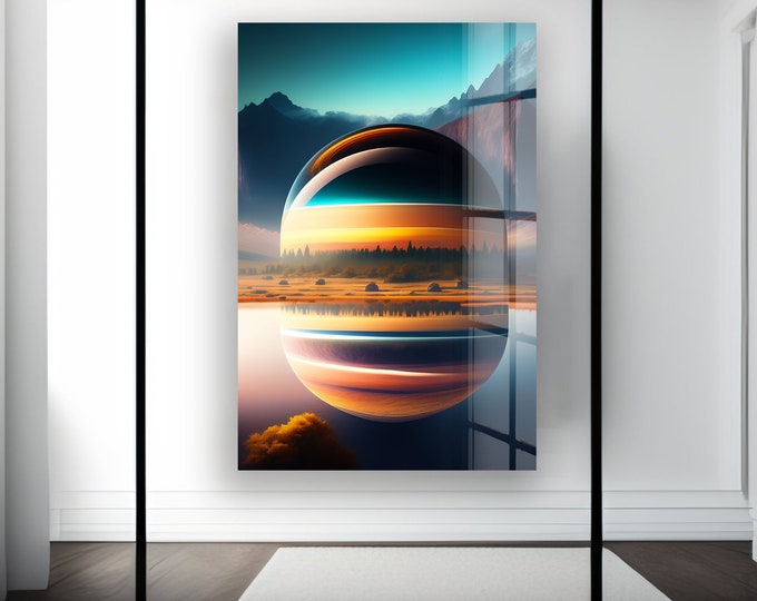 Glass Print Picture Wall Art For Restaurant Office -Extra Large Glass Wall Art-Wall Hanging-UV Printing-  Wall Art