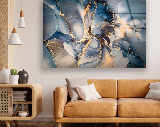 Glamorous Abstract Glass Wall Art-Mega Size Glass Wall Decor-Wall Hanging-Tempered Glass Wall Art