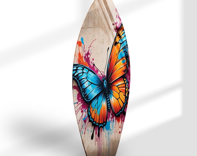 Glass Wall Art-Oversize office Wall Decor-Fractal Wall Hanging-Extra Large Wall Art-Butterfly Animal Wall Art-Mothers Day- Surfboard-