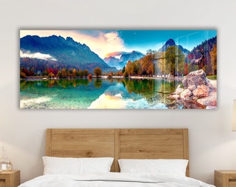 Blue Green Tempered Glass Wall Art- Wall Hangings- Abstract Wall Art