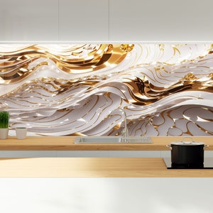 Tempered Glass Kitchen Splashback: Waterproof Cooker Panel, Modern Wall Decor