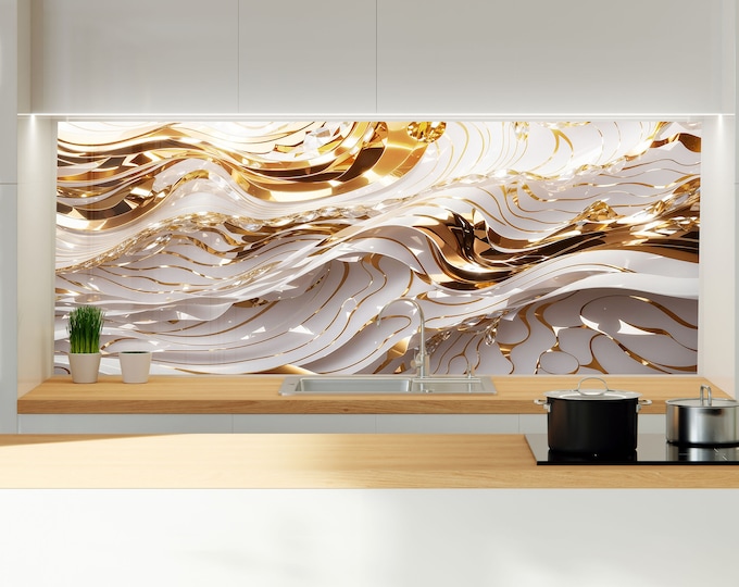 Kitchen Glass Splashback-Tempered Glass Backsplash Tile Kitchen Backsplash Tiles-Cooker Panel Waterproof-Modern Kitchen Wall Decor