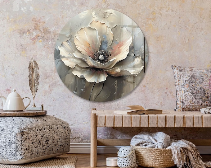 Tempered Glass Wall Art-Blue Abstract Wall Art-Flower Wall Decor-Glass Printing Art-Alcohol ink Art-Tempered Glass Art-Blue Waves Decor