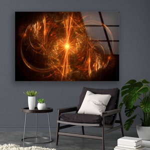 Glass Printing Wall Art-Large Wall Decor Living Room-UV Painted Glass Wall Art- Nature And Vivid Wall -Modern Abstract Wall Art