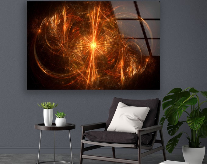 Glass Printing Wall Art-Large Wall Decor Living Room-UV Painted Glass Wall Art- Nature And Vivid Wall -Modern Abstract Wall Art