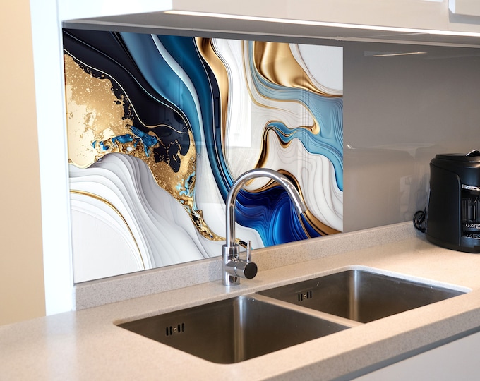 Backsplash Tile- Color Tempered Glass Wall Protection-Kitchen Backsplash-Splashback Kitchen Decoration-Bathroom Backsplash Stained Wall Art