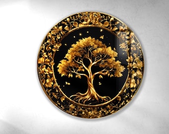 Tempered Glass Wall Art-Stained Wall Art -Life of Tree Wall Decor-Glass Printing -Large Wall Art-Wall Hangings-Stained Window Decor