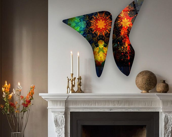 Tempered Glass Wall Art-  -2 Wall Decor- Special Abstract-Glass Printing -Large Wall Art -Wall Hangings - Wall Art