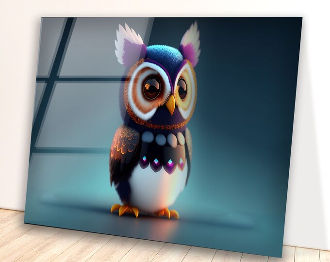 Tempered Glass Wall Art--Owl Wall Decor-Wall Hanging-Large Wall Art-Glass Printing-Glass Wall Art- Owl Wall Art