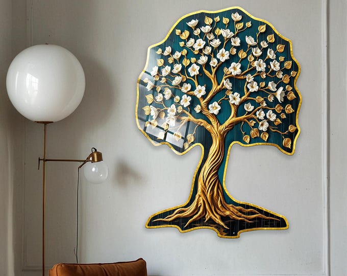 Tempered Glass Wall Art-Stained Wall Art -Life of Tree Wall Decor-Glass Printing -Large Wall Art-Wall Hangings-Stained Window Decor