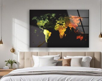 Tempered Glass Wall Art-Wall Decor-Home Decor-Glass Printing Art-Large Wall Art-Space Wall Art Gifts for her-Earth From Space View Wall Art