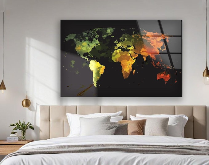 Tempered Glass Wall Art-Wall Decor-Home Decor-Glass Printing Art-Large Wall Art-Space Wall Art Gifts for her-Earth From Space View Wall Art