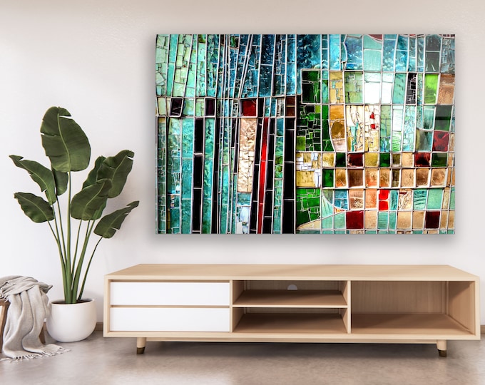 Glass Wall Art -Oversized office Wall Decor-Abstract Art-Fractal And Cool Wall Hanging- Extra Large Wall Art - Flowers