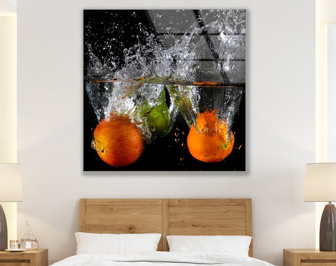 Tempered Glass Wall Art-Oversized Wall Decor-Green Lime wall art-Kitchen decor-Citrus Fruit decor-Kitchen Wall Art-Kitchen Gifts for Her