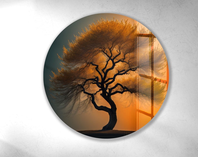 Tempered Glass Wall Art-Stained Wall Art -Life of Tree Wall Decor-Glass Printing -Large Wall Art-Wall Hangings-Stained Window Decor