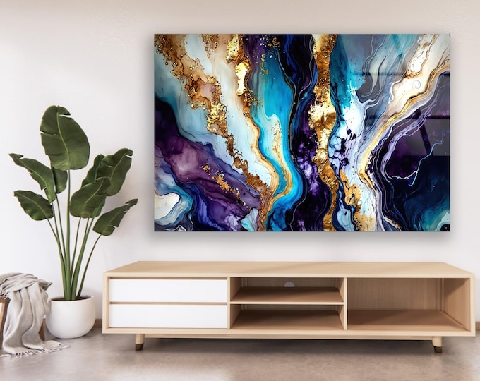 Tempered Glass Wall Art, Stained Glass Wall Decor, Home Decor, Living Room Wall Art, Decor For Bedroom, Extra Large Wall Art, Wall Hanging