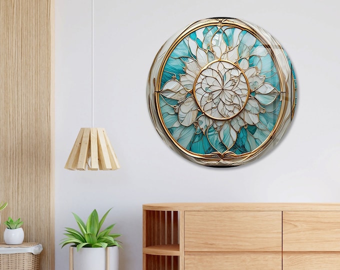 Tempered Glass Wall Art-Abstract Round Wall Art Gift-Abstract Wall Art-Tempered Glass Art-Glass Wall Decor-Glass Printing-Round Wall Decor
