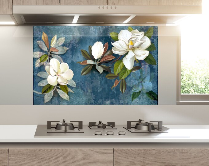 Kitchen Glass Splashback-Tempered Glass Beach Stones Backsplash Tile Kitchen Backsplash Tiles-Cooker Panel Waterproof-Bathroom Spa Decor-